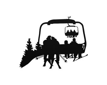 Chairlift Ski & Snowboard Couple Metal Wall Art ( Made In The Usa)6