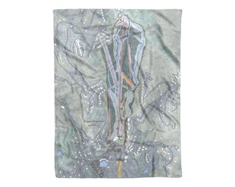 Sugar Mountain, North Carolina Ski Trail Map Blanket | Cozy, soft throw blanket makes a great cabin decor gift for skiers & snowboarders