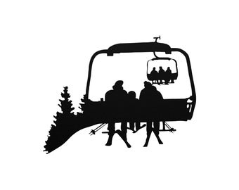 Chairlift Ski & Snowboard Couple Metal Wall Art ( Made In The Usa)5