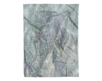 Killington, Vermont Ski Trail Map Blanket | Cozy, soft throw blanket makes a great cabin decor gift for skiers & snowboarders