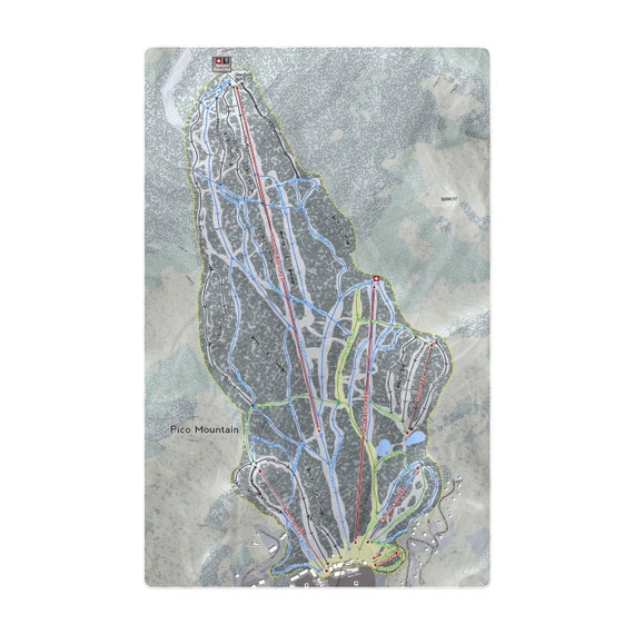 Pico Mountain Vermont Ski Resort Map Printed Beach Towel - Etsy