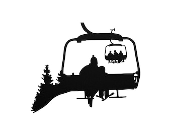 Chairlift Ski & Snowboard Couple Metal Wall Art ( Made In The Usa)9