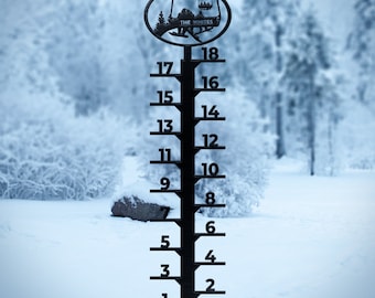 Personalized Chairlift Snow Gauge- Snowboarding Couple and 1 Snowboarding Child- Made In The Usa