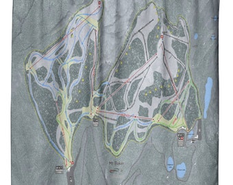 Mt Baker Ski Trail Map Rideau de douche, Décor de cabine de ski, Rideau de douche universel