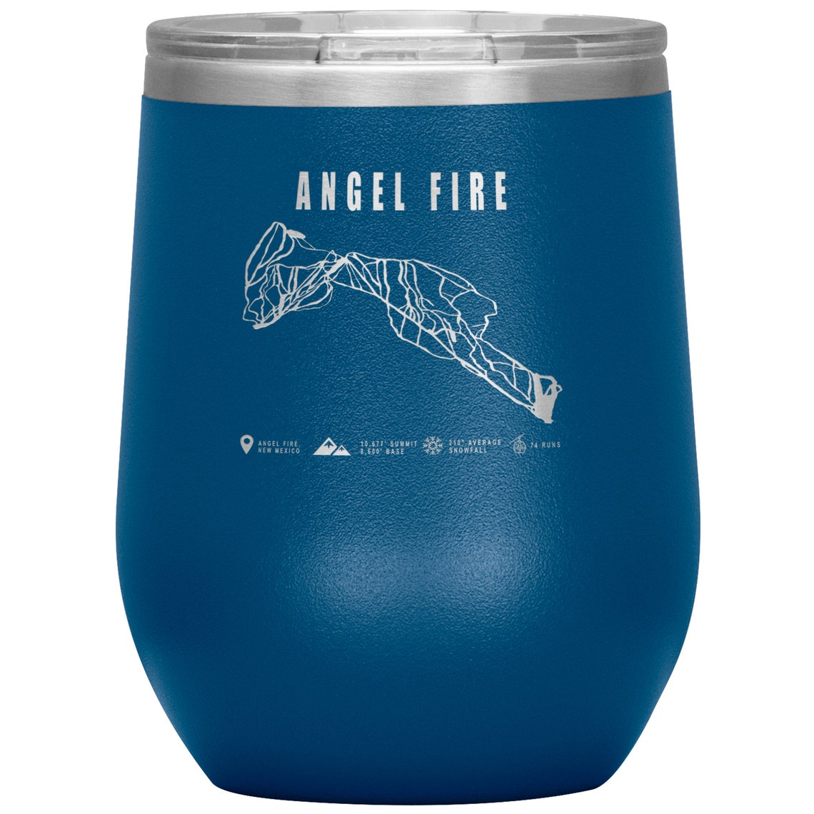 Angel Fire New Mexico Ski Resort Map Wine 12oz Tumbler Etsy
