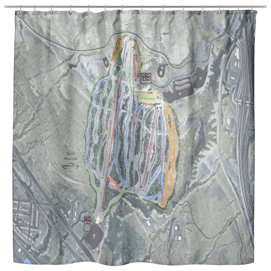 Spirit Mountain Ski Resort Karte Duschvorhang | Etsy