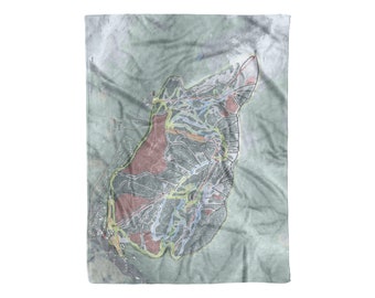 Taos, New Mexico Ski Trail Map Blanket | Cozy, soft throw blanket makes a great cabin decor gift for skiers & snowboarders