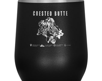 Crested Butte Colorado Ski Resort Carte Vin 12oz Tumbler