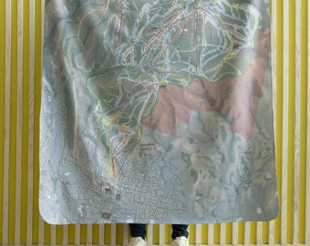 Manta con mapa de la estación de esquí de Steamboat, Colorado