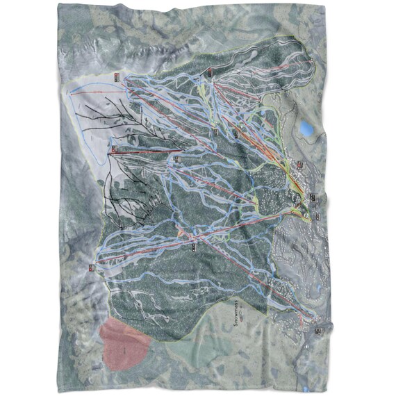 Snowmass Colorado Ski Trail Map Fleece Blanket Ski Decor Etsy