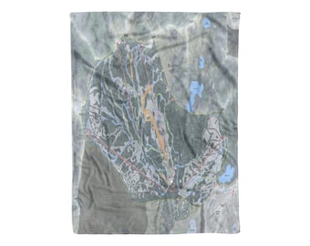Brighton, Utah Ski Trail Map Blanket | Cozy, soft throw blanket makes a great cabin decor gift for skiers & snowboarders