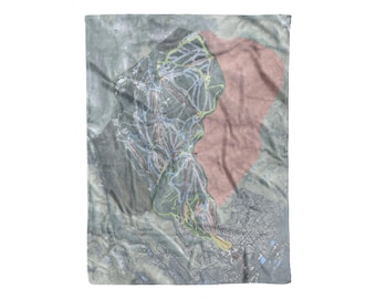 Steamboat, Colorado Ski Trail Map Blanket | Une couverture confortable et douce fait un excellent cadeau de décoration de cabine pour les skieurs et les snowboarders