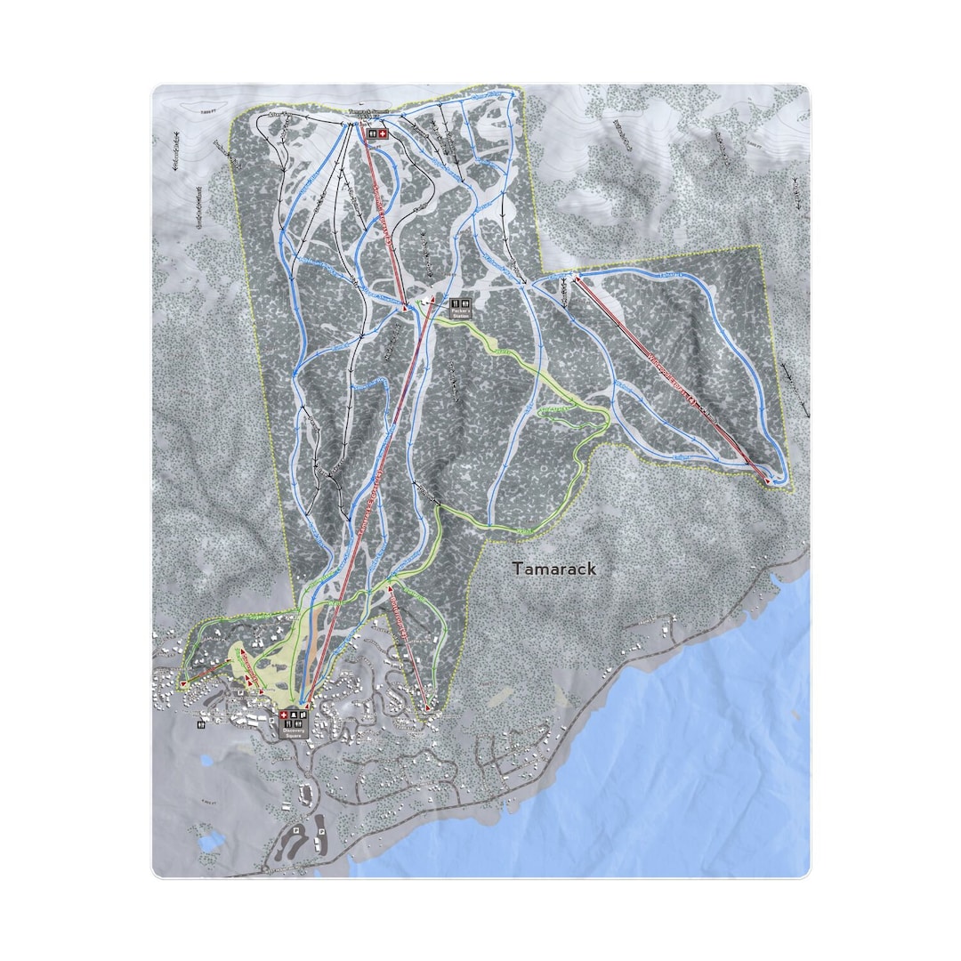 Tamarack, Idaho Ski Resort Map Printed Beach Towel Etsy