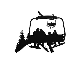 Chairlift Ski & Snowboard Couple Metal Wall Art ( Made In The Usa)8