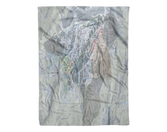Grand Targhee, Wyoming Ski Trail Map Blanket | Cozy, soft throw blanket makes a great cabin decor gift for skiers & snowboarders