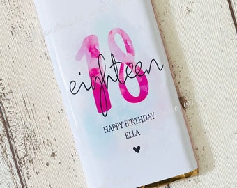 Personalised Birthday Chocolate Bar, 18th, 21st, 30th, 40th, Any Birthday Can Be Done