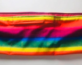 Rainbow coloured insulin pump band / holder.