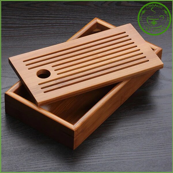 Plateau à thé en bambou fait main, type de stockage d'eau, plateau à thé en bois chinois, cérémonie du thé, accessoires de thé, services à thé, planches, soucoupes, meilleurs cadeaux