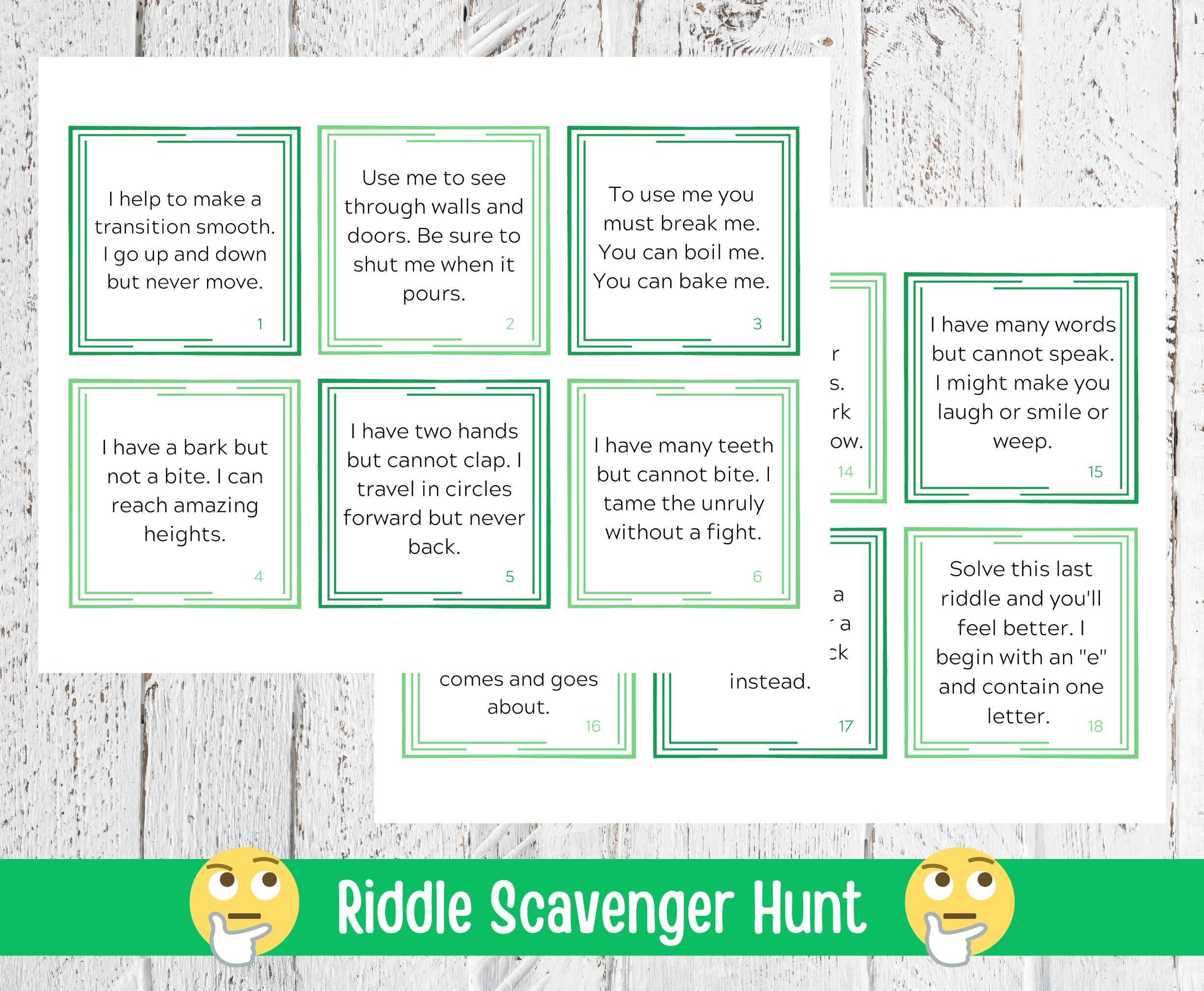 Riddle Scavenger Hunt Printable for Instant Download, Teen Treasure