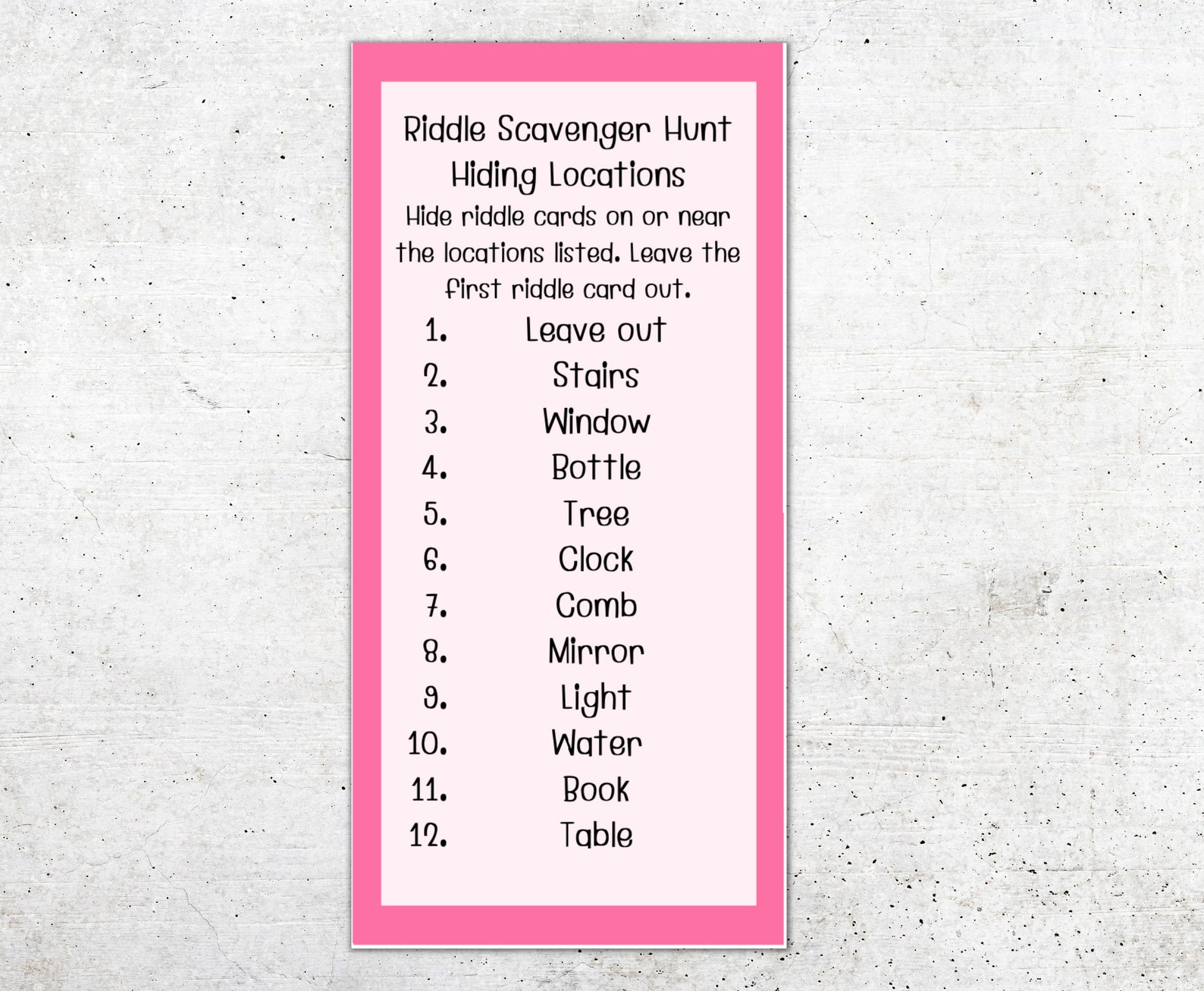 Kids Riddle Scavenger Hunt Printable for Instant Download, Kids