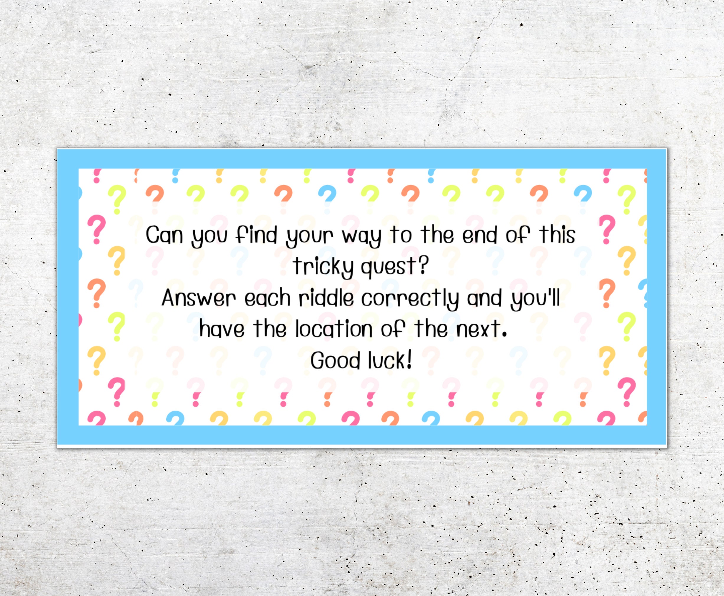 Kids Riddle Scavenger Hunt Printable for Instant Download, Kids