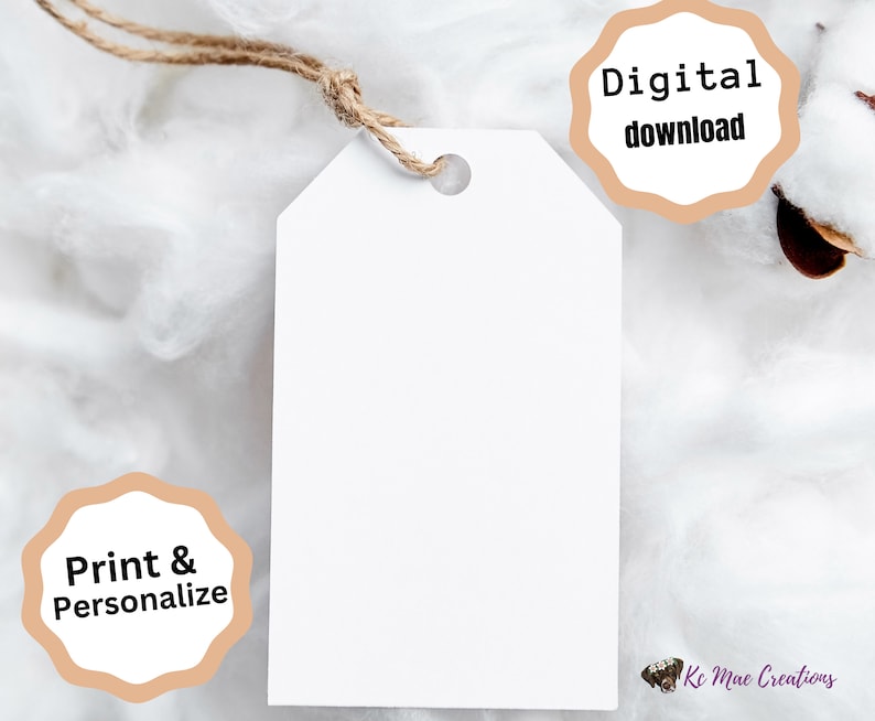 Blank Gift Tag Printable Template, Instant Download, Kids Printable