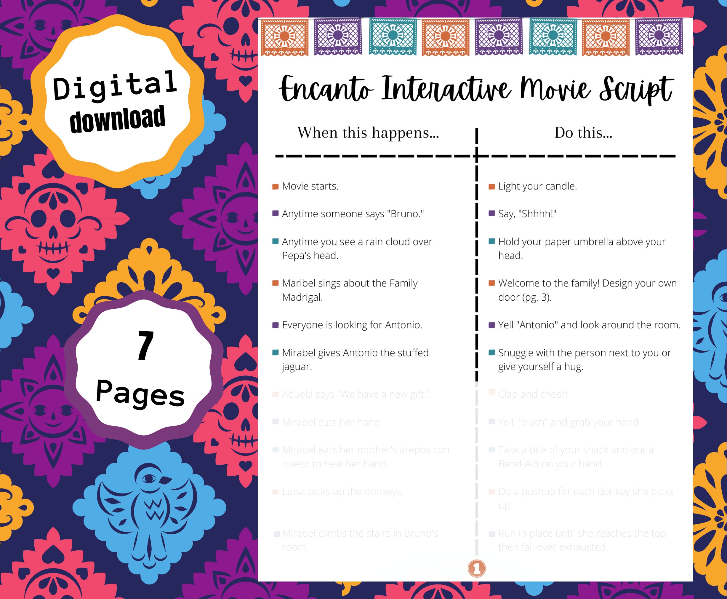 Printable Encanto Interactive Movie Script Instant Download - Etsy