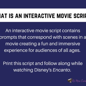 Printable Encanto Interactive Movie Script Instant Download - Etsy
