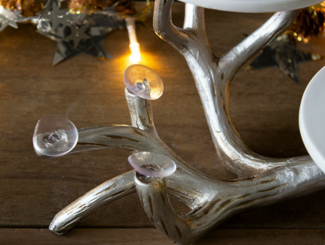 Rustic Silver Effect Antler Stag Candle Holder Home Decoration Etsy