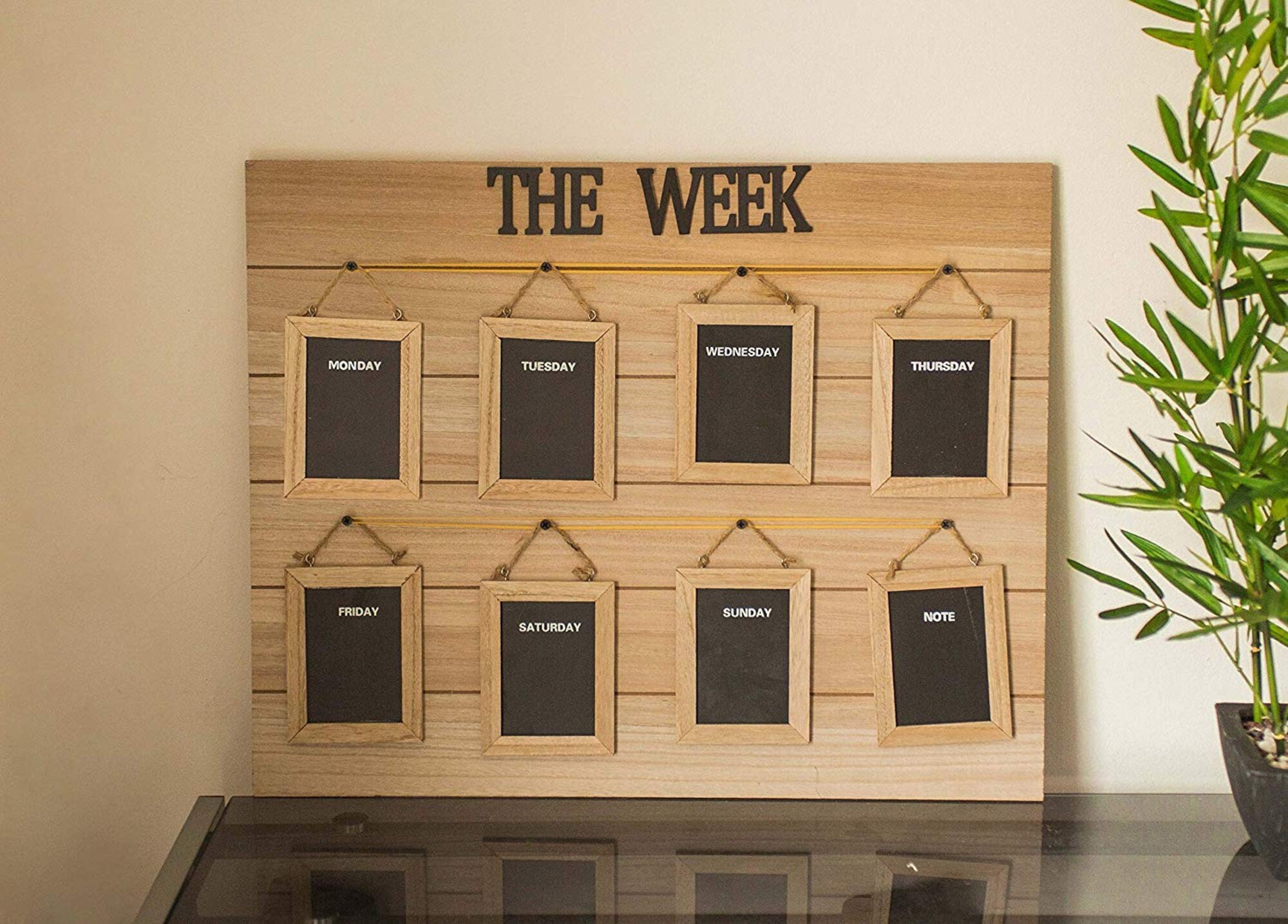 Weekly planner wooden black board hanging wall organiser chalk etsy