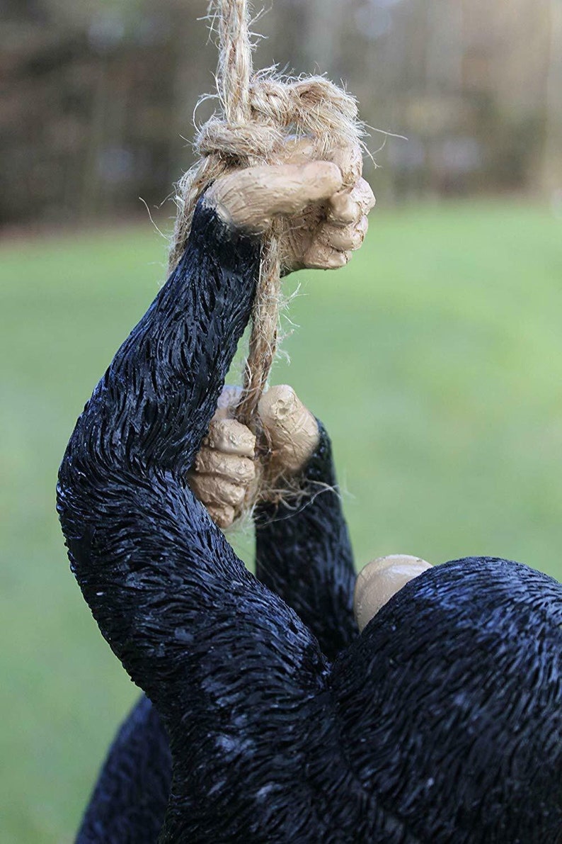 Hanging Monkey Resin Tree Swinging Ornament Garden Decoration Etsy