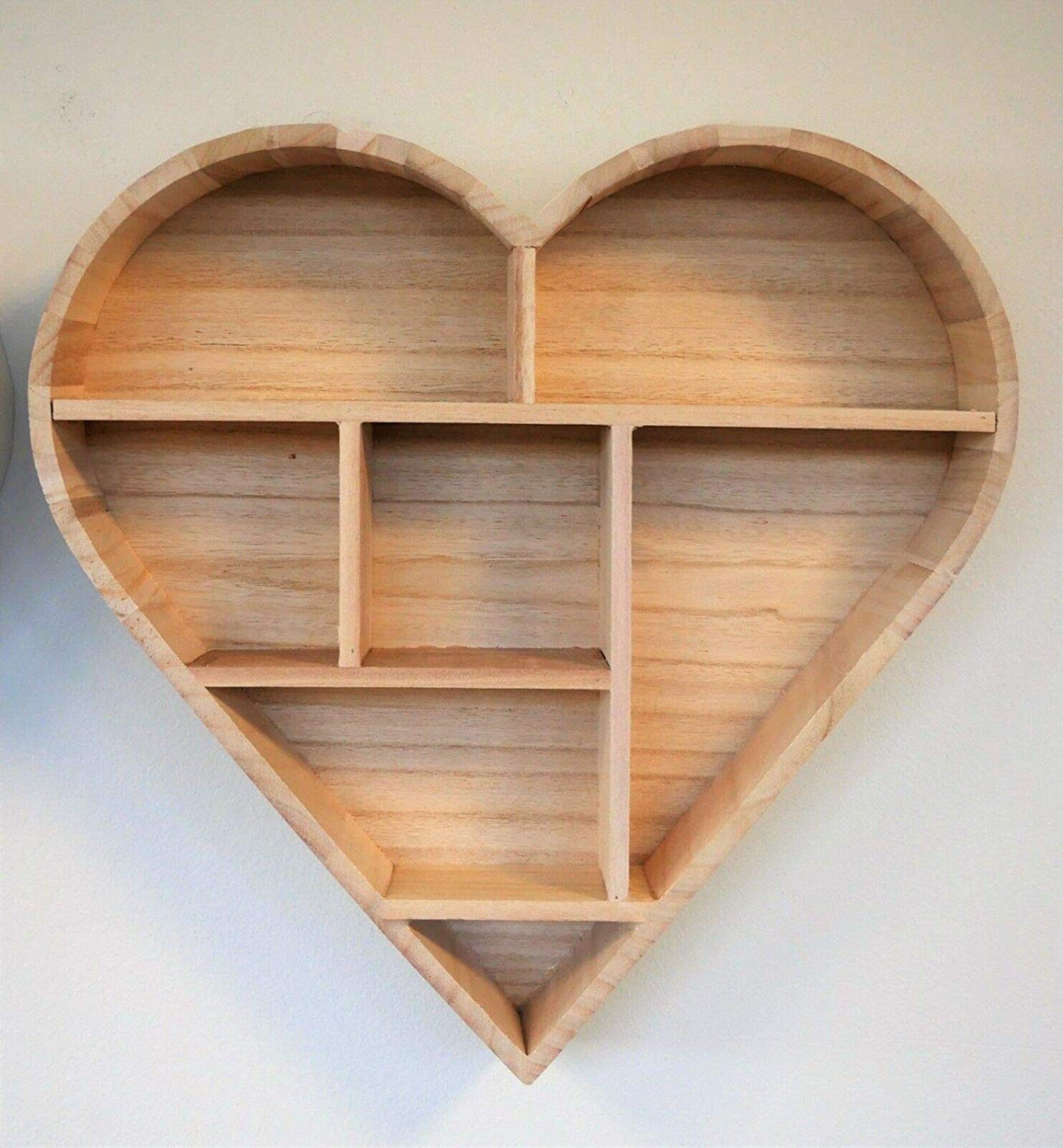 Wooden Modern 6 Tier Floating Heart Shaped Wall Shelf Small Etsy