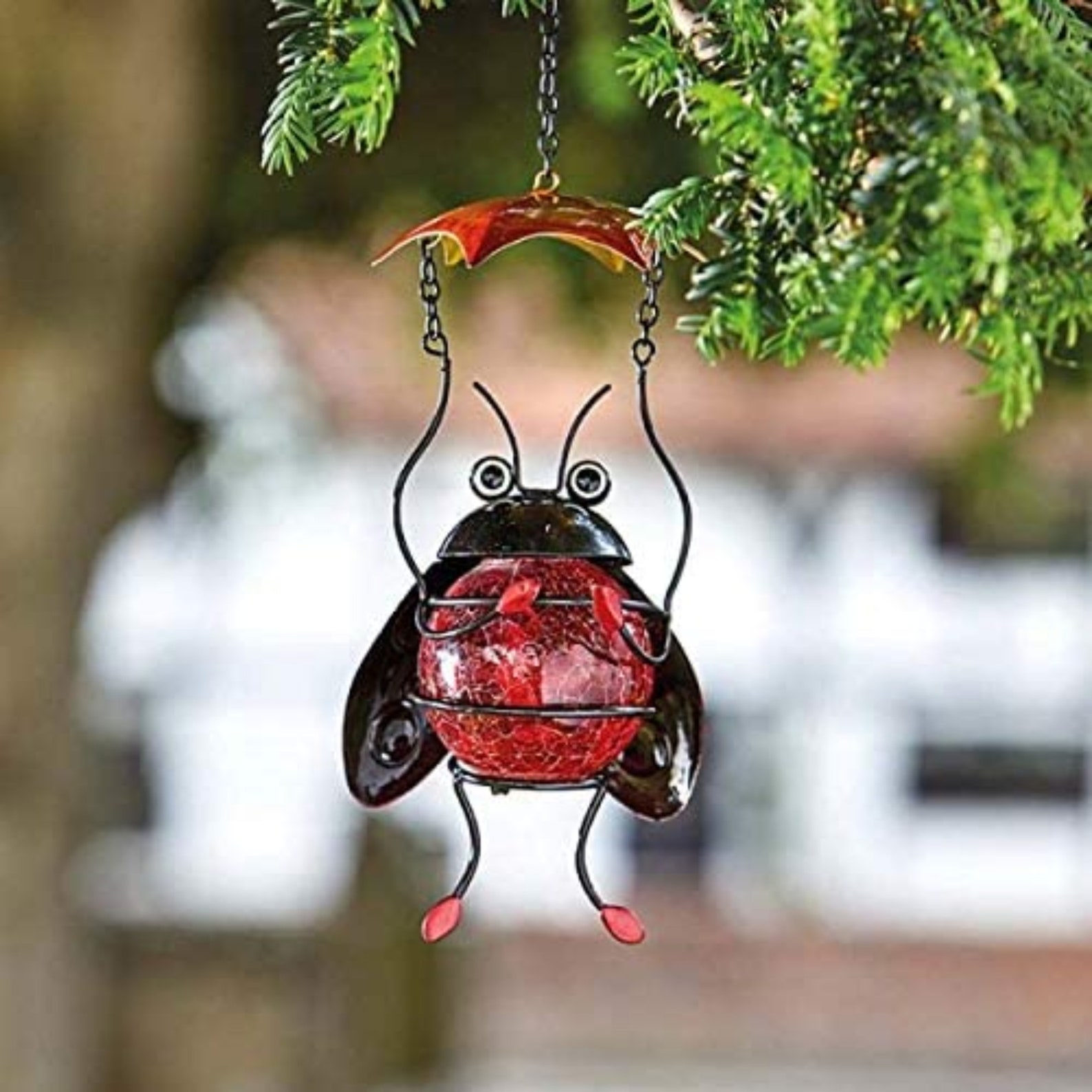 Hanging Bouncing Garden Ornament Suncatcher Glass Crackle Etsy