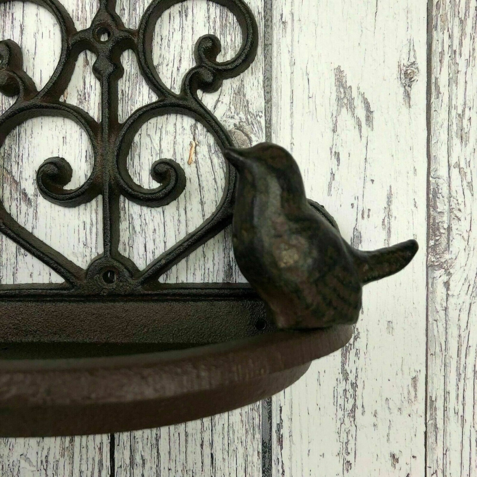Cast Iron Wall Mounted Bird Feeder Vintage Hanging Garden Bath Etsy