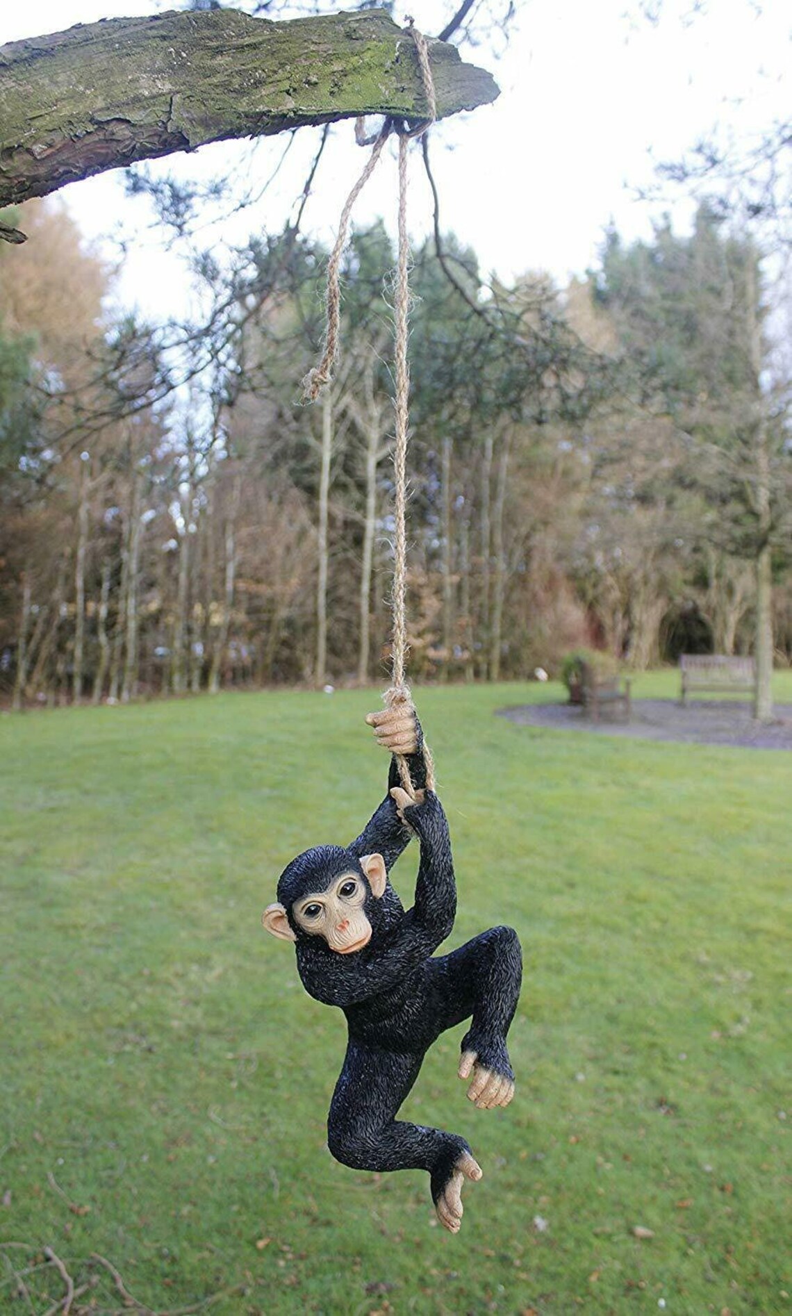 Hanging Monkey Resin Tree Swinging Ornament Garden Decoration Etsy