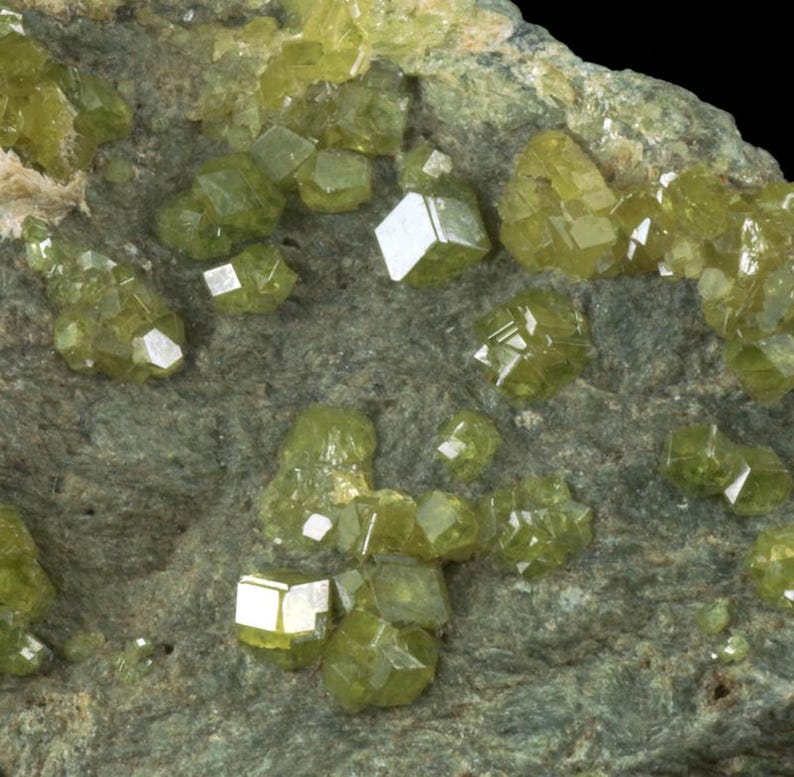 Andradite var. Topazolite xx - Roch Neir, Balme, Piemonte, Italia ...