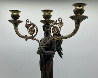 Bronze candlestick, 1840s Empire style, antique candlestique, vintage interior decor, vintage candlestick, art&collectibles