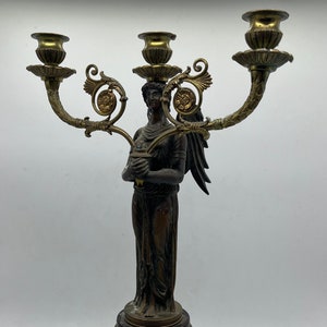 Bronze candlestick, 1840s Empire style, antique candlestique, vintage interior decor, vintage candlestick, art&collectibles