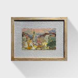 Ukrainian oil painting, Lviv Square painting, Ukrainian painter, Ukrainian cityscape, Original picture on fiberboard, Ukrainian decor, Frame