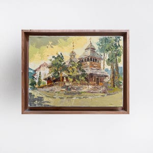 Original oil painting modern art, Landscape painting, small wall art, Framed painting, living room decor, Ukrainian art, Impressionist art