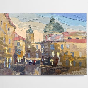 Original oil painting modern art, Landscape painting, large wall art, Framed painting, living room decor, Ukrainian art, Impressionist art