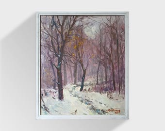 Original Ölgemälde, Vintage Kunst, Landschaftsmalerei, große Wandkunst, Landschaftsmalerei, Ölgemälde, Ukrainische Kunst, impressionistische Kunst