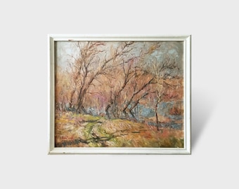 Original Ölgemälde, Vintage Kunst, Landschaftsmalerei, große Wandkunst, Landschaftsmalerei, gerahmte Kunst, gerahmte Kunst, Ukrainische Kunst, impressionistische Kunst