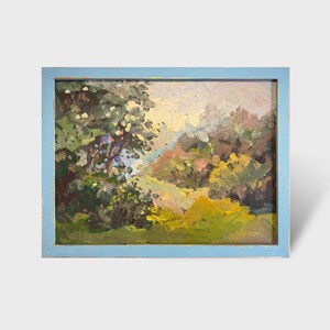 Original oil painting modern art, Landscape painting, small wall art, Framed painting, living room decor, Ukrainian art, Impressionist art