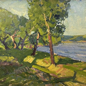 Oil painting Summer cool artwork collectibles nature painting original artwork signed artwork