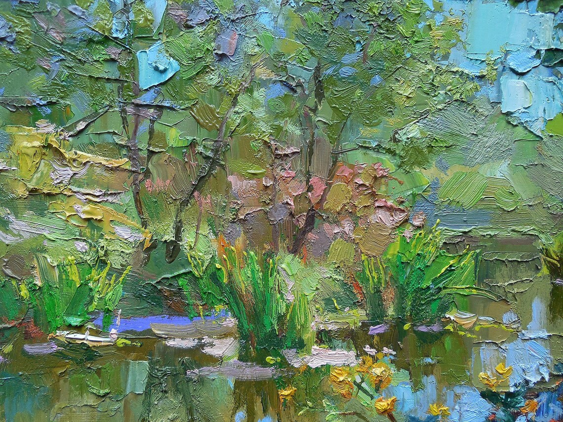 Oil painting Near forrest original picture painter landscape Etsy