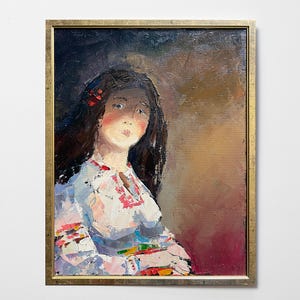Abstrakte Ölmalerei Kateryna Frau, Ukrainische Malerin, Ölgemälde original Ölgemälde Ukrainische Frau