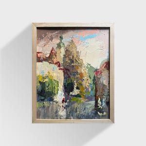 Ukrainian oil painting, Lviv Bernardine monastery, Ukrainian painter, Ukrainian cityscape, Original picture on canvas, Ukrainian decor