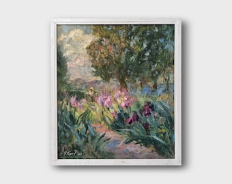 Original oil painting vintage art, landscape painting, large wall art, Framed painting, living room decor, Ukrainian art, Impressionist art
