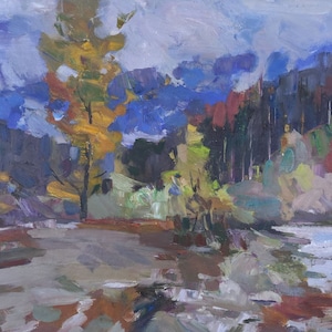 Oil painting on canvas, Lake original, painting wall, decor, Home Decor, Ukrainian painter, kitchen decor